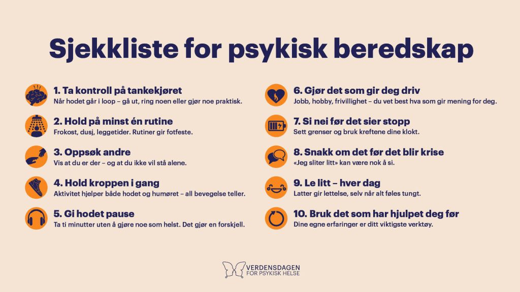Sjekklisten for psykisk beredskap